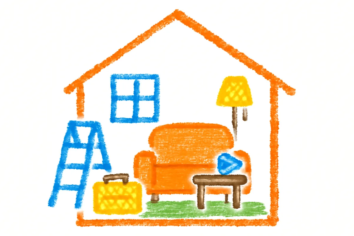 リフォーム中も快適に過ごせるリビングのイメージ