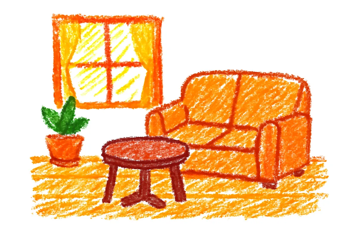 自然素材を使った温かみのあるリビング